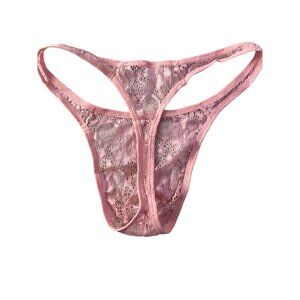 Sissy Gay Mens Sexy Pink Thongs Panties *Feminization*Lace * New in Pkg **Large